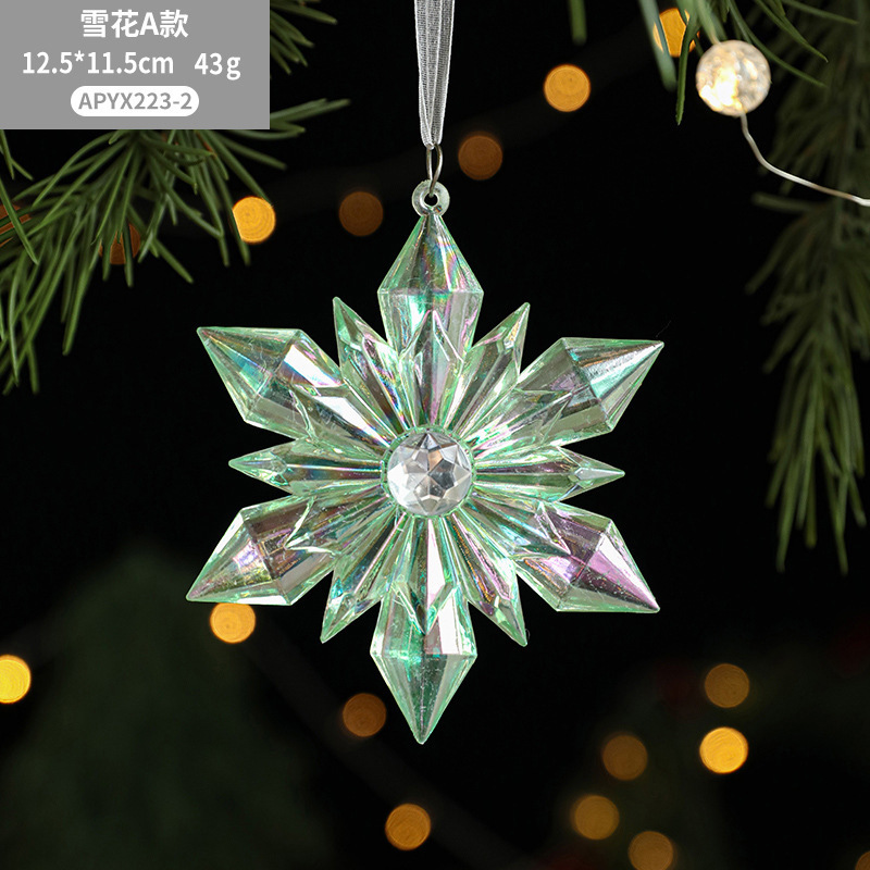 クロスボーダー新しいクリスマス装飾シンフォニーアクリルスノーフレーククリスマスツリーペンダントペンダント結婚式の窓の雰囲気|undefined