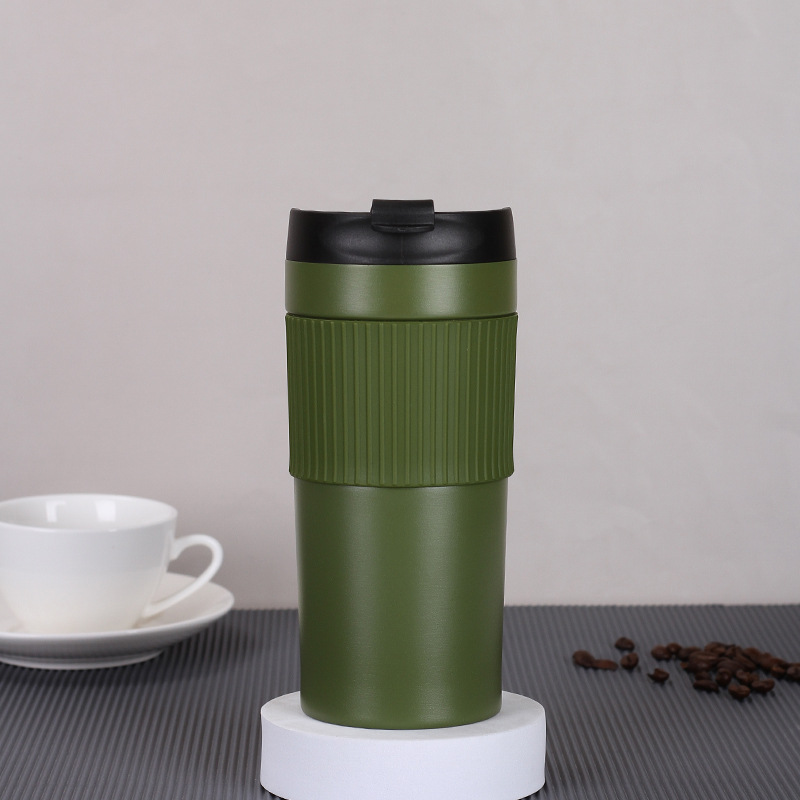 Personalizado 304 de acero inoxidable mano punzonado presión taza de café con barra de presión colador taza de vacío portátil coche taza