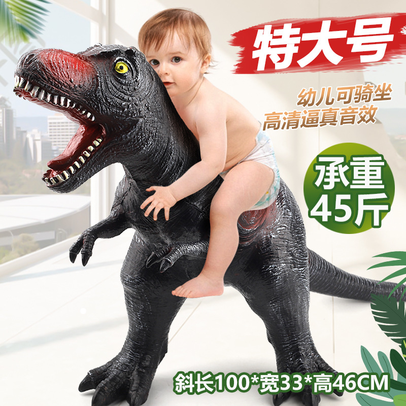 Modelo de dinosaurio de goma suave de gran tamaño para niños y niños, falciformes, brachiosaurios, triceratosaurios, juguetes de montaje
