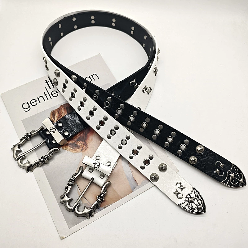 Small design retro leather belt handmade, high-end