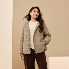 【连帽保暖棉服】纤莉秀大码女装百搭舒适短外套胖mm2025冬装新款