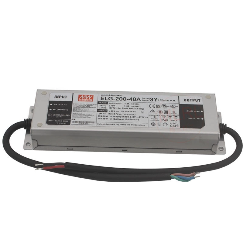 Taiwan MEAN WELL waterproof switching power supply ELG-200-24A/36A/48A3Y constant voltage and constant current LED driver