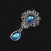 Ancient silver hollow lace pearl double crystal water droplet DIY material accessories alloy flower plate drilling pendant