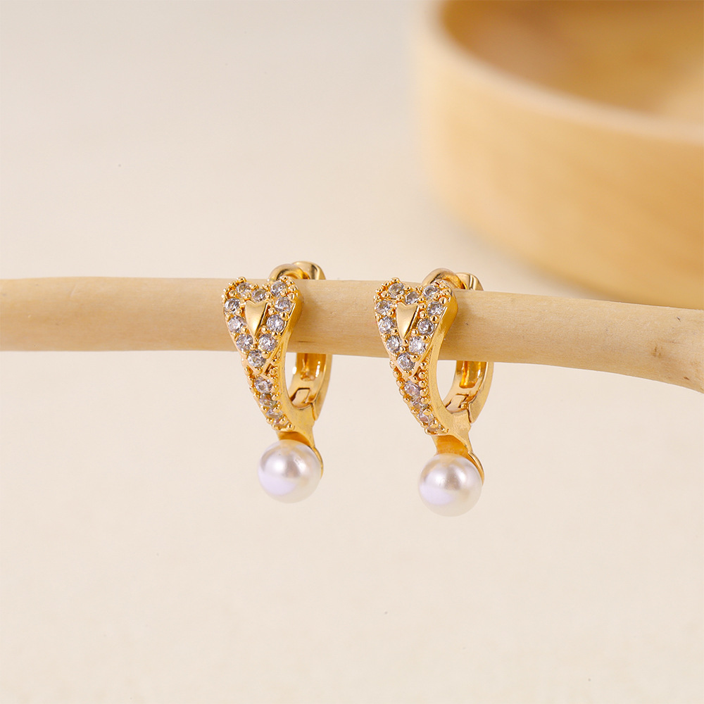 5g Weight Brass Ear Needle Material Zircon Inlay Material Drop Earrings Classification 1 Pair Quantity Daily Occasion Brass Material Heart Shape, Bow Knot Pattern Women's Gender Inlay Design Elegant Style 1 Pair Elegant Heart Shape Bow Knot Inlay Brass Zircon Drop Earrings 5