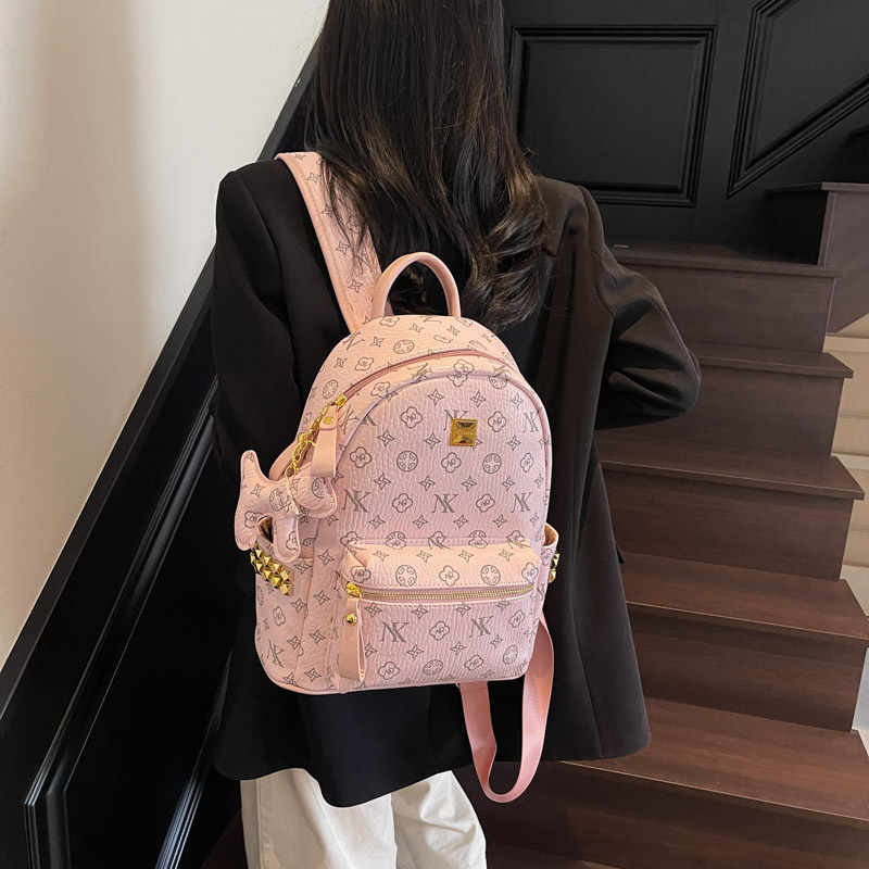Mochila de mujer de gran capacidad de moda coreana, mochila colgante con estampado de letras de estilo occidental, bolso de mujer de viaje de trabajo, marea
