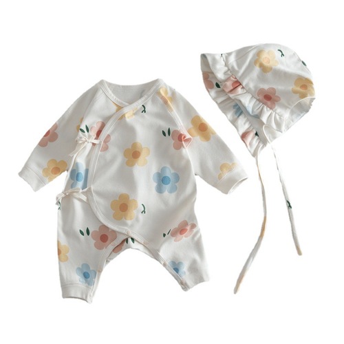 Newborn clothes, pure cotton jumpsuits, spring and autumn baby close-fitting clothes, newborn baby monk clothes, autumn clothes, butterfly clothes