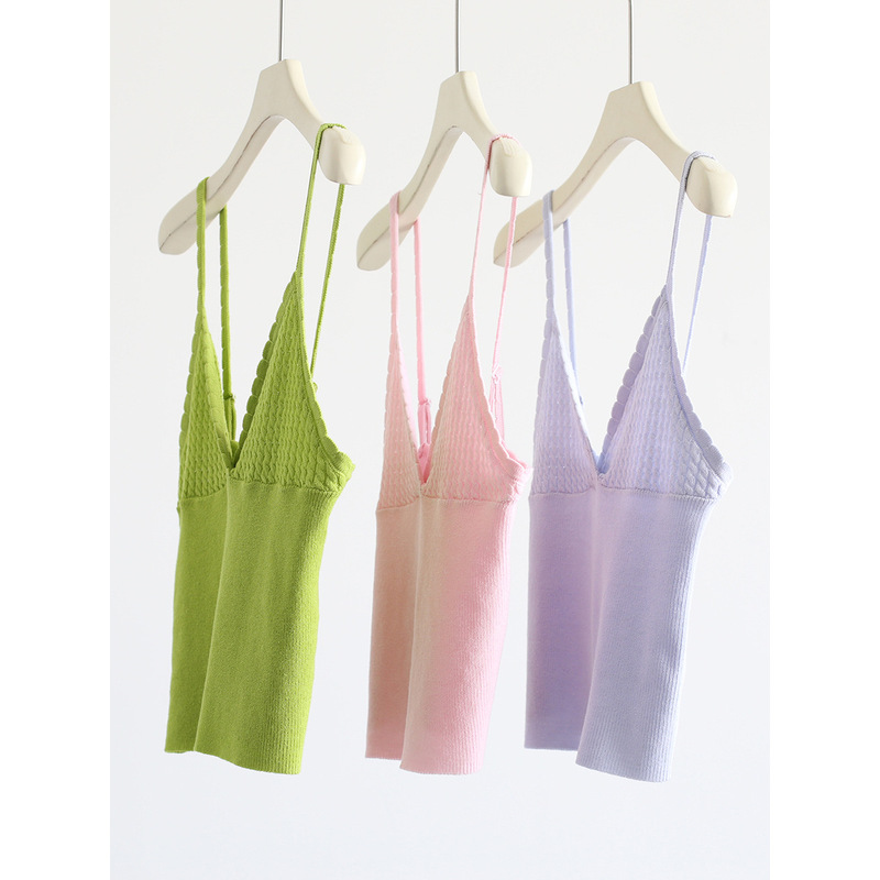 Korean-Style Tian Shuang Linen Knit Camisole Solid Color Versatile Layering Inner Top for Women Korean-Style Tian Shuang Linen Knit Camisole Solid Color Versatile Layering Inner Top for Women