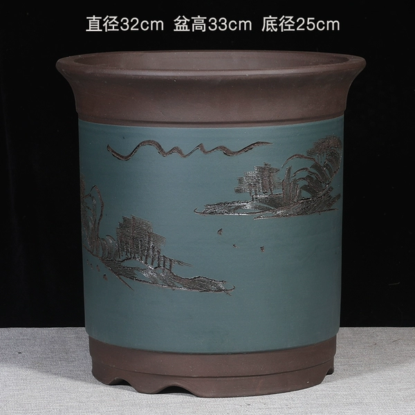 Coffee blue 32cm high potted tree basin