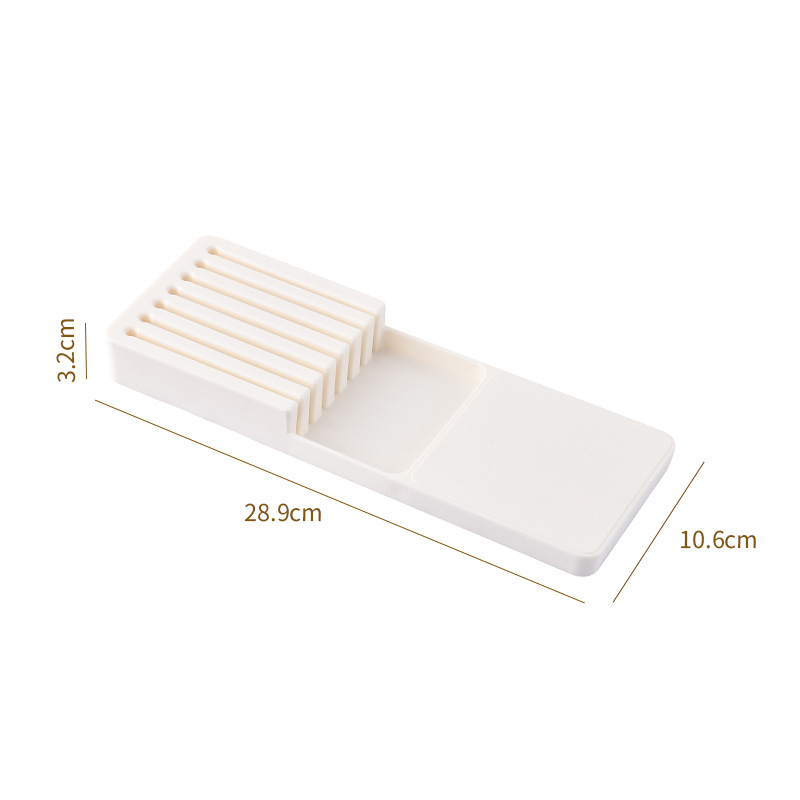 Caja organizadora apilable con compartimentos, ideal para cuchillos, tenedores y cucharas, bandeja para cajón de cocina