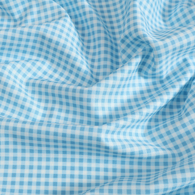 Tejido de poliéster a cuadrícula 100D cuatro lados 3mm tela de impresión a cuadrícula primavera y verano vestido de tela de camisa de poliéster
