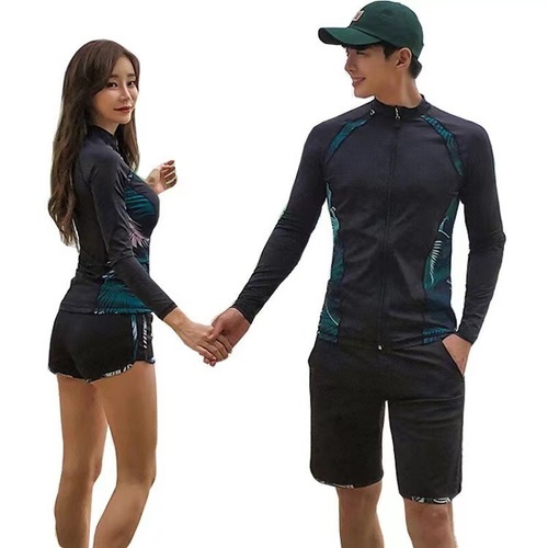 Factory direct supply new couple split diving suit long sleeve long pants surfing swimsuit sport sun protection parent-child swimsuit