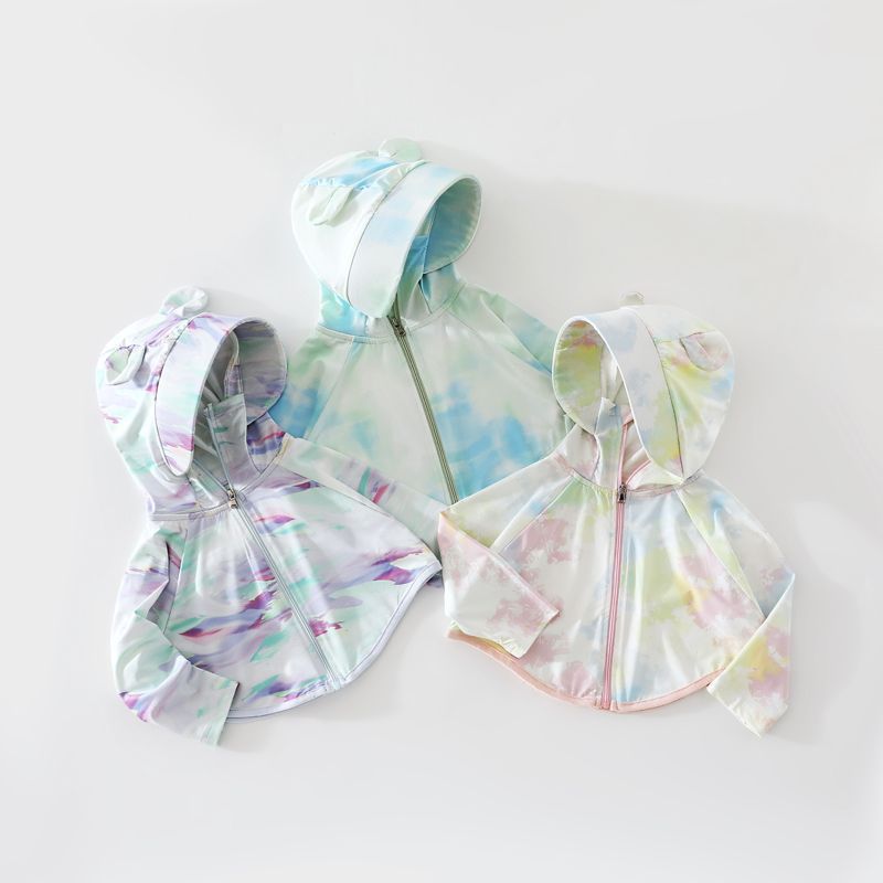 Children's sun protection clothing, boys and girls, summer lightweight infant sun protection jacket, cool and breathable outdoor skin clothing