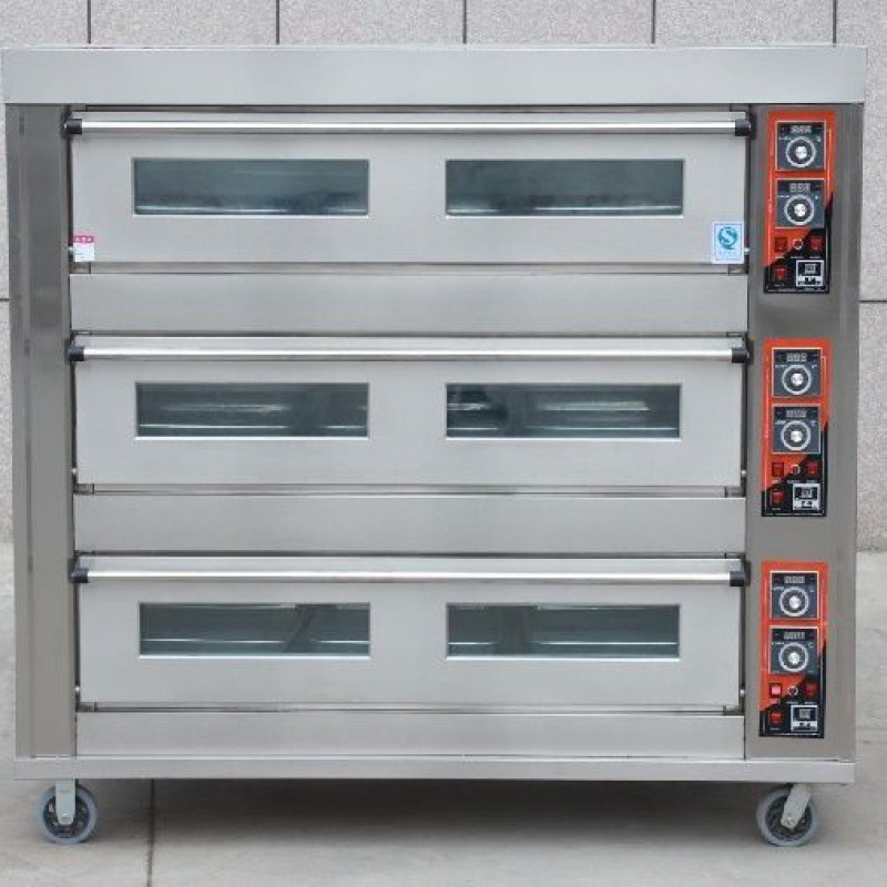 Biscuit Cake Baking Pizza Oven Commercial Large Three-Layer Fully Automatic Timing Household Electric Oven Gas
