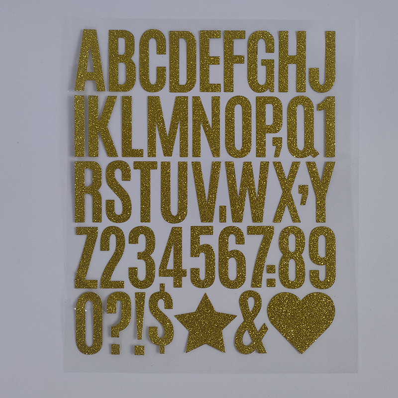 Pegatinas de letras de brillo transfronterizas, impermeables, buzones de correo de gran tamaño, decoración de regalos creativos, pegatinas digitales de brillo de bricolaje