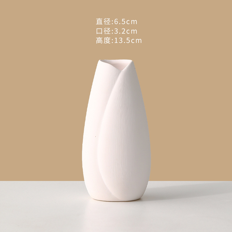 Cerámica simple jarrón de arcilla blanca alta cerámica jardín de infantes pintado a mano pintado color Diy modelo de embrión blanco