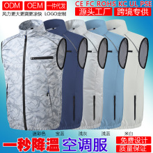 2025新款夏季蓝色短袖工装保安工作服套装工厂车间工作服厂服现货