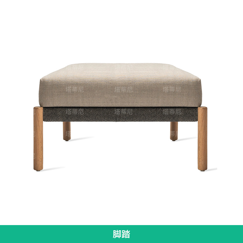 Sofá de madera maciza para exteriores, para patio, jardín, hotel, villa, ocio al aire libre, teca anticorrosión, muebles resistentes al agua y a la intemperie.