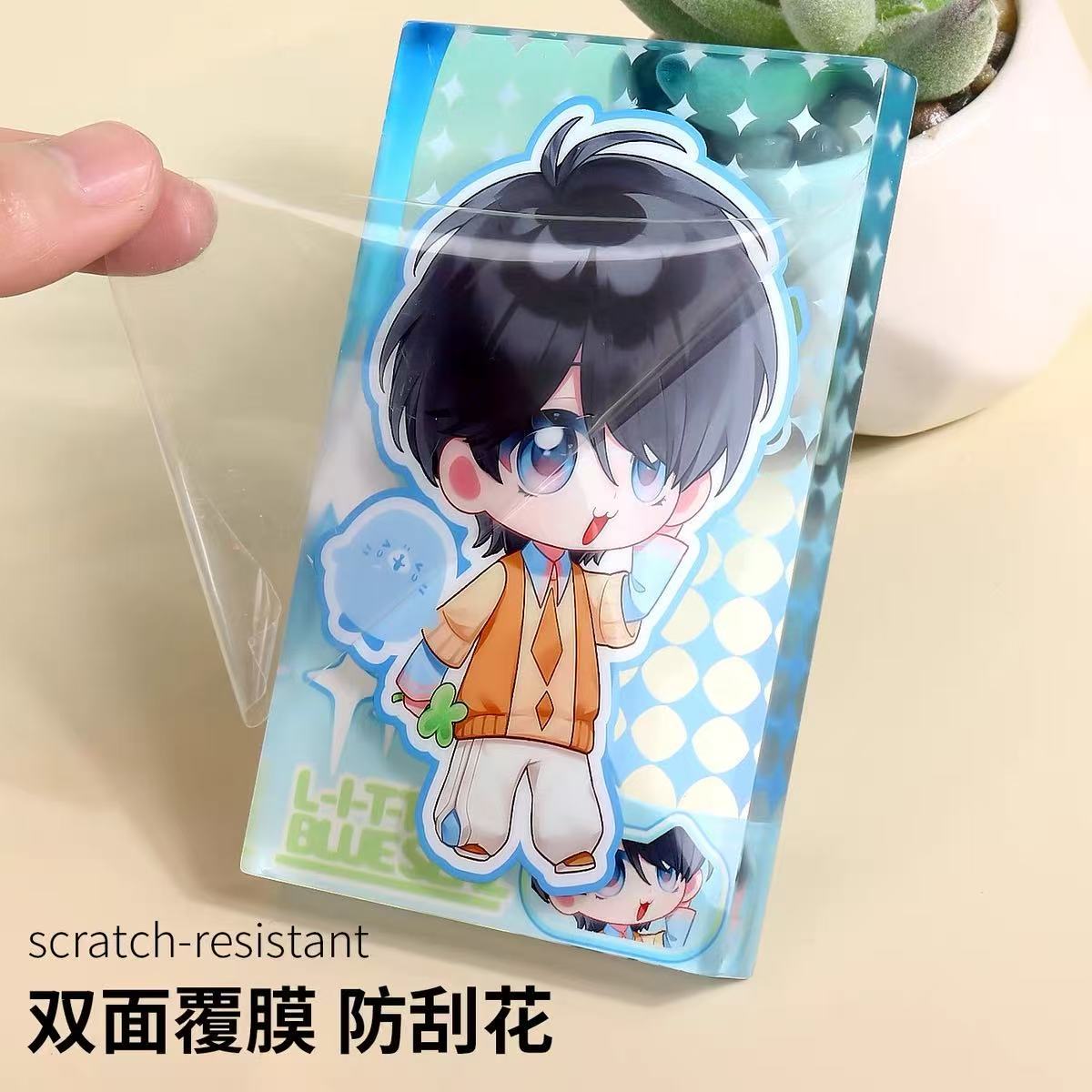 Acrylic card bricks customized with images, 2D anime cartoon merchandise, DIY personalized gifts, desktop decorations, transparent
