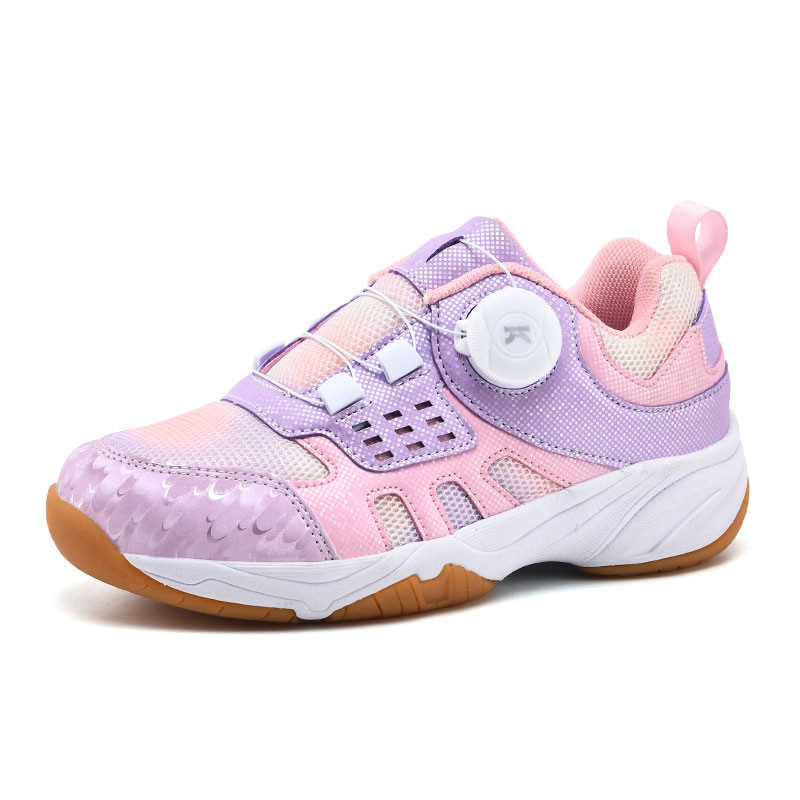 Zapatos de bádminton profesionales de carbono real botón mágico para niños zapatos de malla antideslizante para niños zapatos de deporte transpirables para niños y niñas