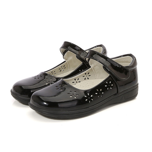 Girls' Leather Shoes  Autumn New Children's Single Shoes Soft Sole Princess Shoes British Style Black Student Performance Shoes