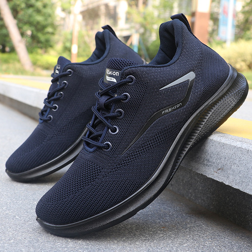 Men's woven spring shoes, wholesale men's casual shoes, polyurethane breathable mesh sports shoes for men