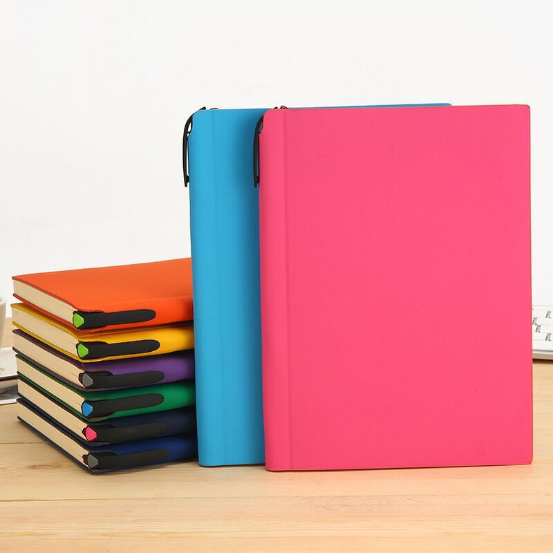 Office Meeting Notepad with Pen, Pu Diary, Macaron Color A5 Business Notebook, Customized Gift, Portable