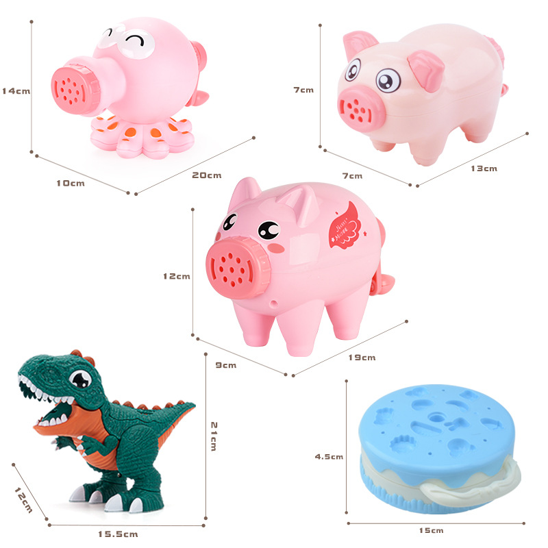 Children's Cartoon Handmade DIY Piglet Color Mud Noodle Machine Toys Puzzle Plasticine Mold Set for Primary School Students