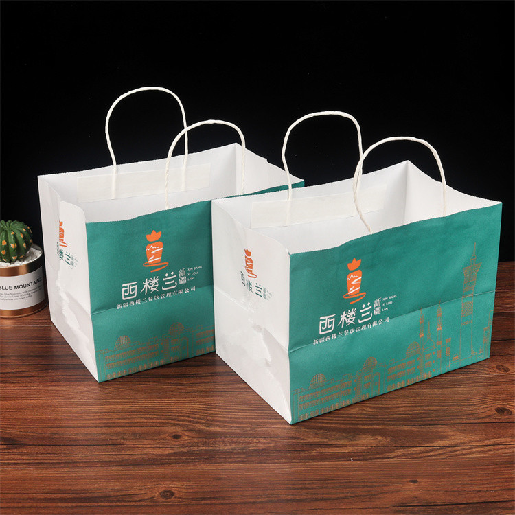 服装礼品袋外卖包装牛皮纸手提打包袋子彩色加厚牛皮纸袋手提袋