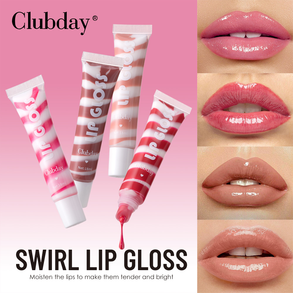 Clubday's new spiral Fine Sparkling Moisturizing Lip Gloss, an export tube nude moisturizing colored lip oil undefined