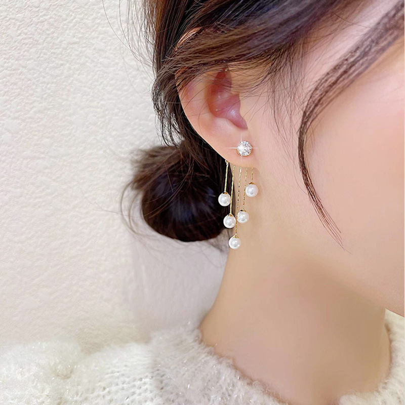 1 Pair Fashion Water Droplets Alloy Plating Inlay Zircon Women's Earrings display picture 1