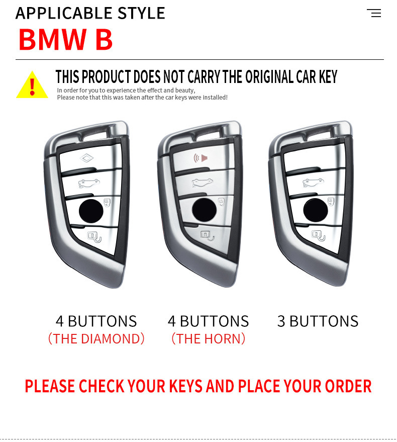 Suitable for 21 Bmw New 5 Series 3 Series X1x2x3x4x5x6 Car Key Cover High-end Buckle Key Bag Protective Case