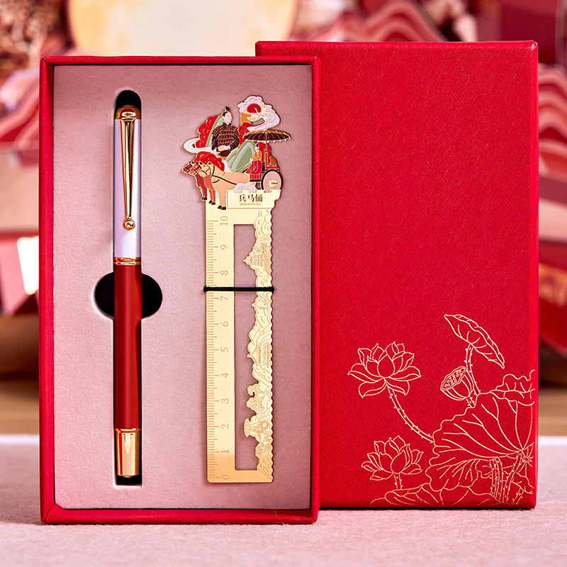 Xi'An Characteristic Architectural Bookmark + Pen Business Gift Set for Customers, Customizable Logo Scenic Spot Commemorative Gifts Xi'An Characteristic Architectural Bookmark + Pen Business Gift Set for Customers, Customizable Logo Scenic Spot Commemorative Gifts