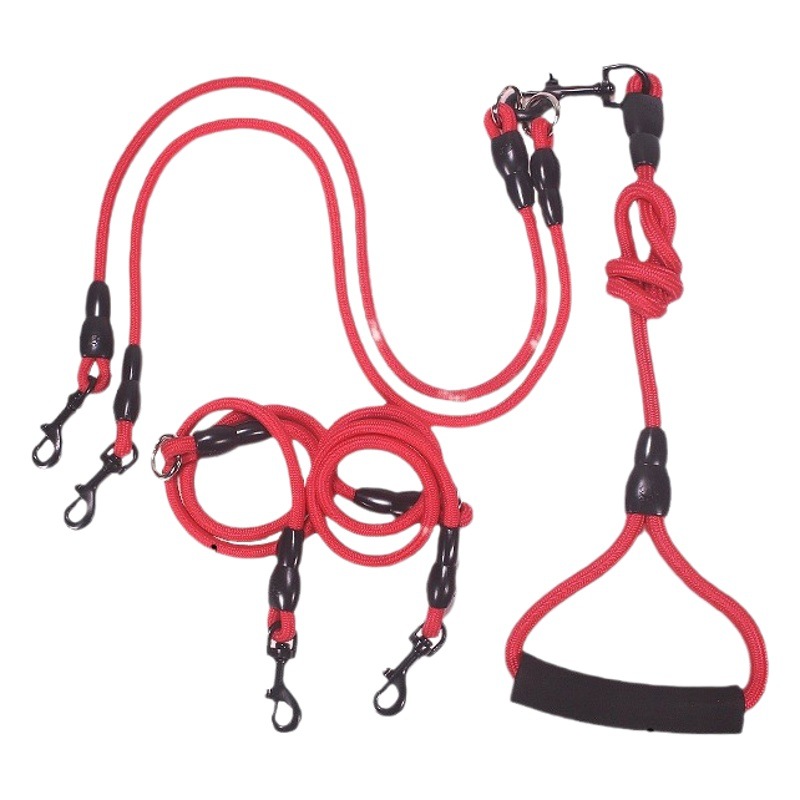 Venta directa de fábrica correa de perro Cadena de perro multi-cabeza correa de perro de doble cabeza desmontable una arrastre dos correa para mascotas