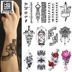 Small full-arm waterproof tattoo stickers with symbols and totems, animal skull text, convenient and practical tattoo stickers, 250 types available