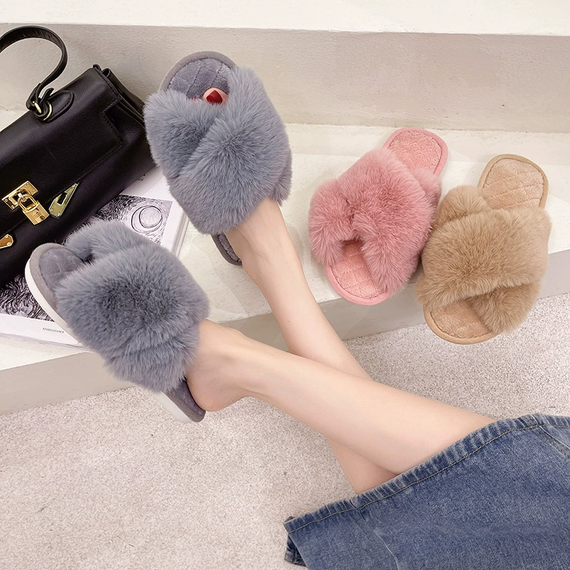 Внешняя торговля Amazon Cross Mao Тапочки Женские осенне-зимние Новые Домашние плоские модные большие хлопковые тапочки Mao 2021