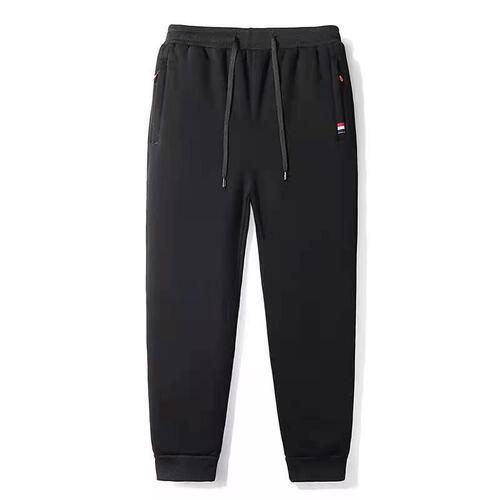 Autumn casual pants, men's sports pants, large size loose, all-matching, foot-tied, working sports pants, autumn zipper pants