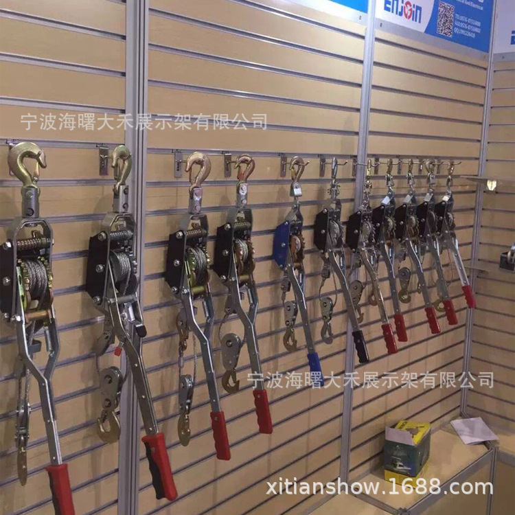 杭州宁波槽板展示架外贸公司样品间单面靠墙铝合金陈列柜展示台