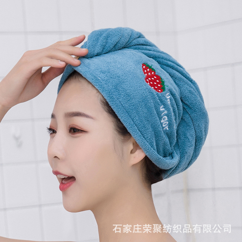 double-deck Dry hair cap 2021 new pattern water uptake Quick drying Wash hair Towel dry hair towel lovely Turban Shower cap