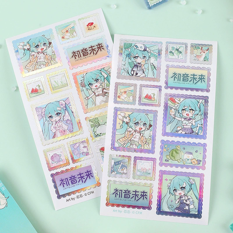 Набор стикеров (Hatsune Miku) 2D рамки, голографические акценты, случайный рисунок