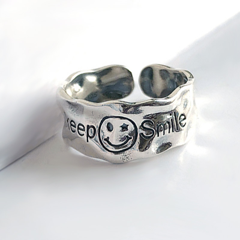 レトロなアルファベットの指輪の組み合わせins韓東大門ヒップホップはs 925銀の英語の指輪の対外貿易の卸売りをめっきします。