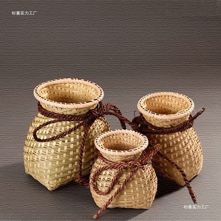手織り竹製品、竹かご、小かご、魚かご、フラワーポット、竹かご、茶摘みかご、竹編み漢服、古代風なし|undefined