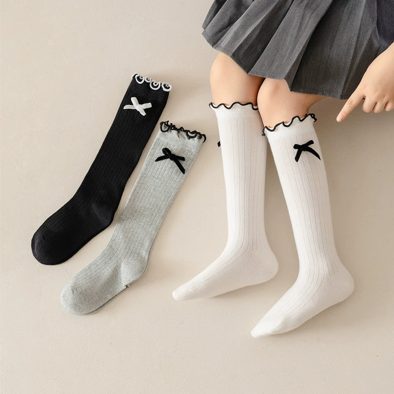 Корейские носки для ног тонкие банты