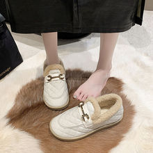 棉鞋女冬加绒外穿2023新款冬季一脚蹬女鞋豆豆鞋保暖加厚雪地靴子