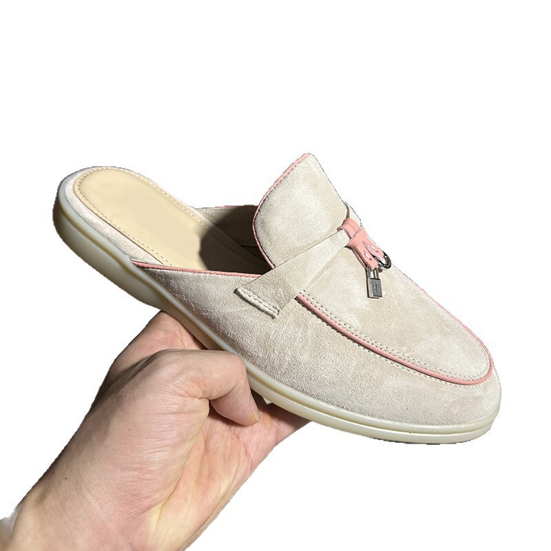 2025 New Foreign Trade Style Trimmed Edge Slippers, Large Size Slip-On Mules, Sheepskin Closed-Toe Half-Slipper Women's Shoes 2025 New Foreign Trade Style Trimmed Edge Slippers, Large Size Slip-On Mules, Sheepskin Closed-Toe Half-Slipper Women's Shoes
