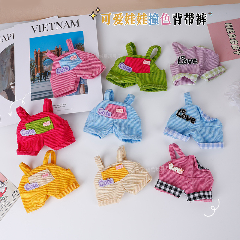 In-Stock Baby Clothes First, Second, and Third Generation Blind Box Labubu Clothes Monchhichi Hello Kitty Doll Clothes Cartoon Overalls