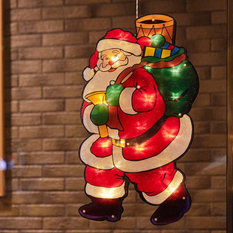 スポットledクリスマス吸盤灯雪だるま老人造形祝日雰囲気小彩灯ショーウインドー装飾灯クリスマス灯|undefined