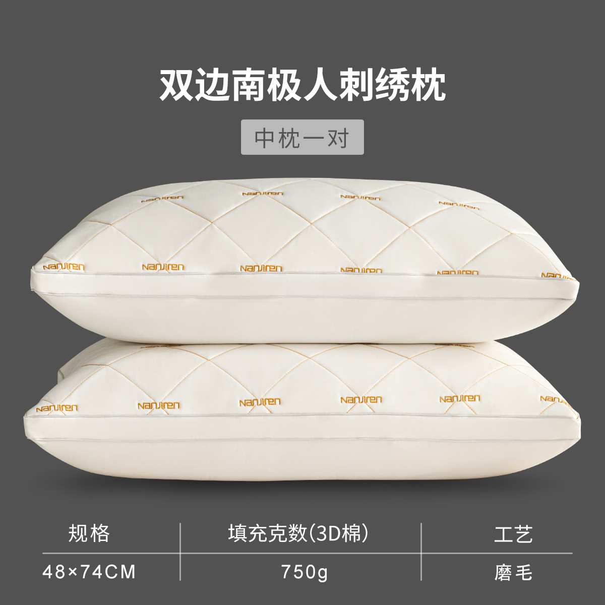 Almohada de fibra de soja de algodón, núcleo de almohada, un par de protectores cervicales para ayudar a dormir, dormitorio de estudiantes, sin colapsar, hombre entero