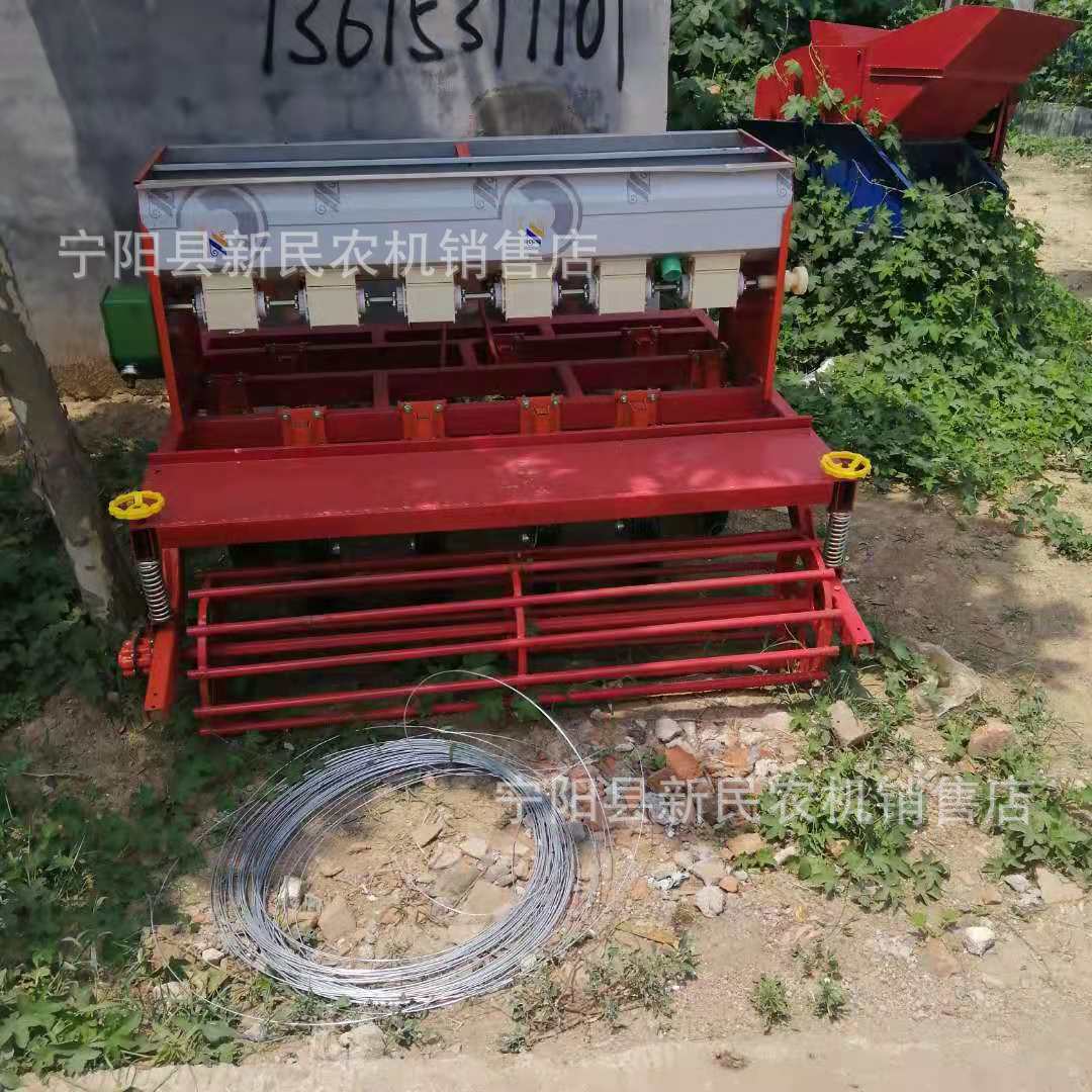 7行圆盘小麦旱稻播种机带施肥单缸小四轮可带桨腿玉米小麦条播机
