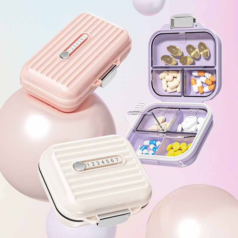 Simple Carry-on Medicine Box Packer Portable Time-keeping Medicine Sub-dispenser Multi-color Jewelry Box Storage Box