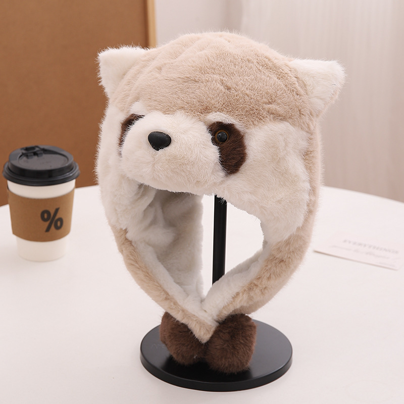 Niños otoño invierno sombrero sombrero de peluche sombrero protector de orejas caliente para niños y niñas sombrero de punto bebé colgar orejas 2025 nuevo